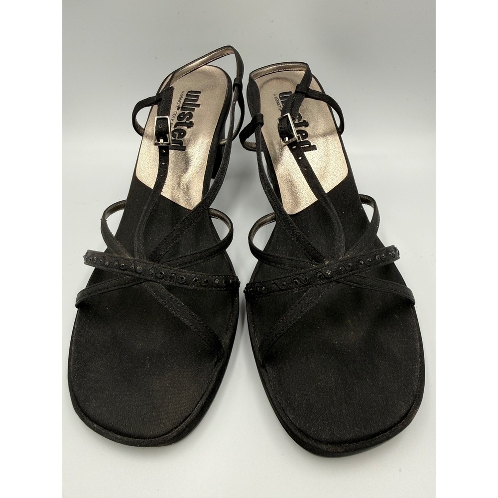 Unlisted Kenneth Cole Heeled Sandals Womens 8 Black Strappy Beaded First Star SM